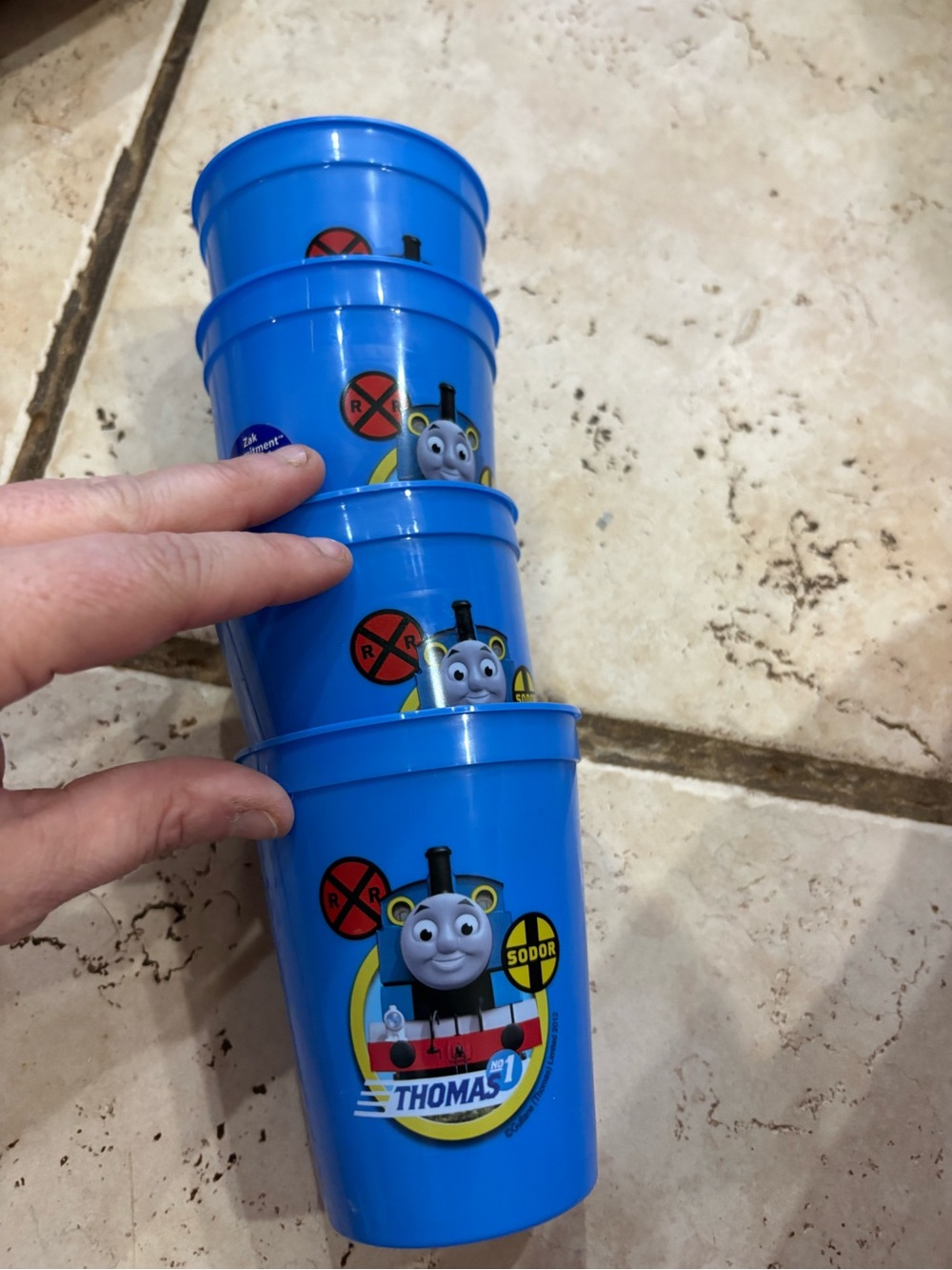 Thomas & Friends Blue Kids Stackable Plastic Cups - Set of 4